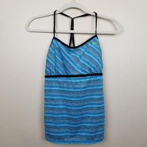 NWT Nike Blue Striped Yoga Top size 12